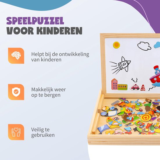 MontiPlay® Magnetic Toy Vehicles - Livre magnétique - Chalkboard Children - Magnetibook - Magnetic Toy - Drawing Board - Montessori - Sensory - Busy Board - Toy on the go - Toy for the car - Toy for travelling