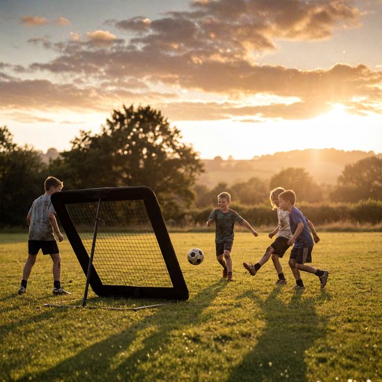 Rebondisseur de football Fitby - Rebondisseur - Rebondisseur Trampoline - Bouncer - Kickback - 100x100CM - Noir