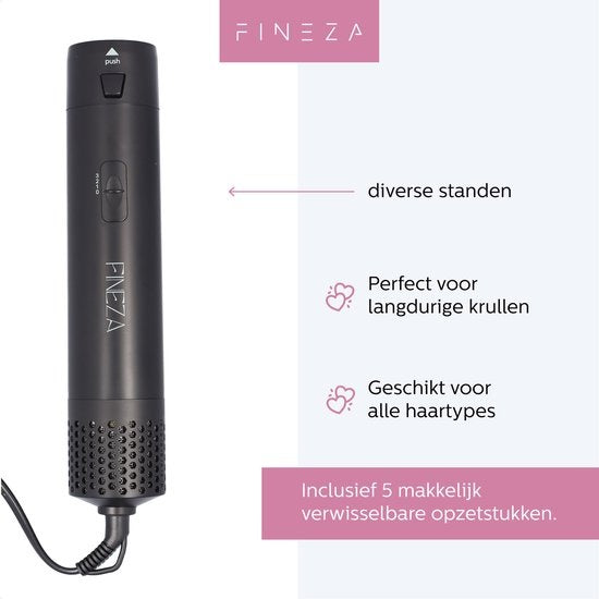 Brosse à air chaud - Fineza - Brushing/Boucleur - Airwrap - Noir