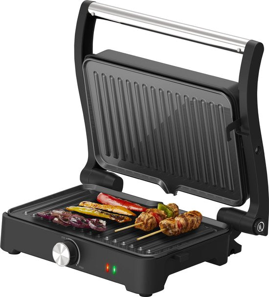 Tomado TGC3001S - Gril de contact - Grille-pain - Température réglable - Sans PFAS - 1500W - Noir/RVS