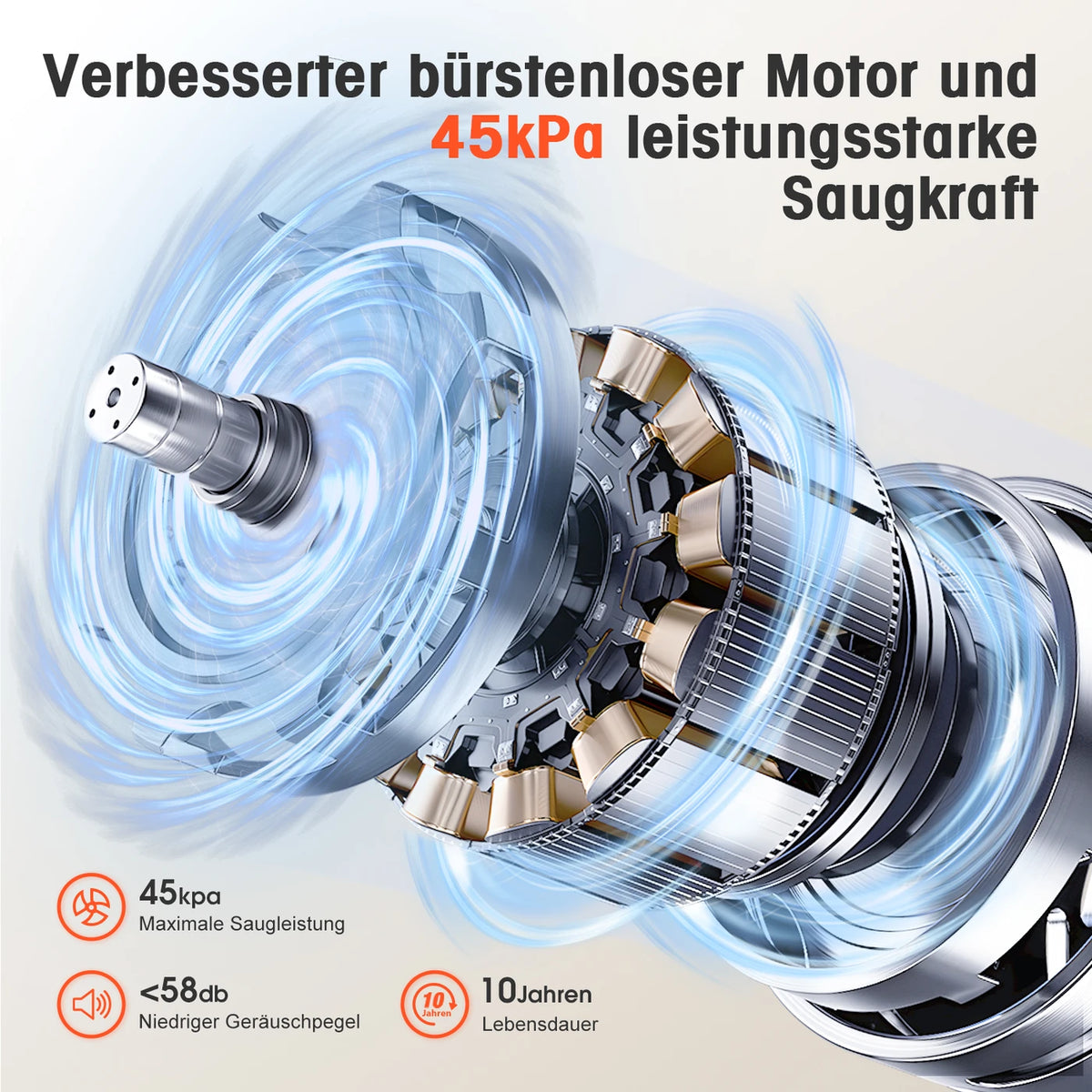 Aspirateur balai sans fil Daynee N850 – 45 000 Pa – Autonomie de 50 min – Noir et violet – Plastique
