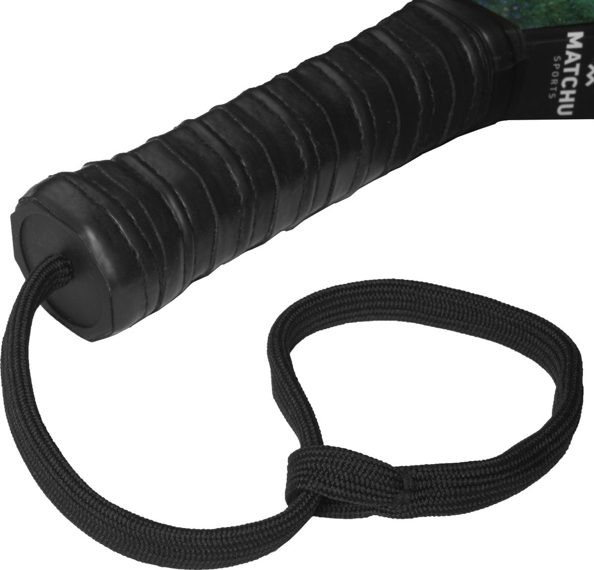 Matchu Sports - Padel Racket - Bear - Padel - Padelrackets - Rond - Carbon - Groen - Inclusief padel tas