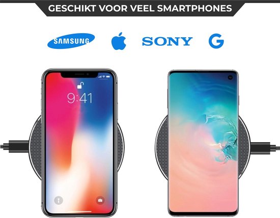 The Life Style Goods - Chargeur sans fil 10W - Câble inclus - Chargeur sans fil - Chargeur rapide - iPhone et Samsung