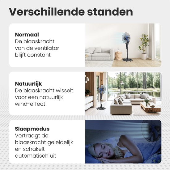 Auronic Tripod Fan - Ventilateur sur pied avec télécommande - minuterie - 50W - 53dB - Noir