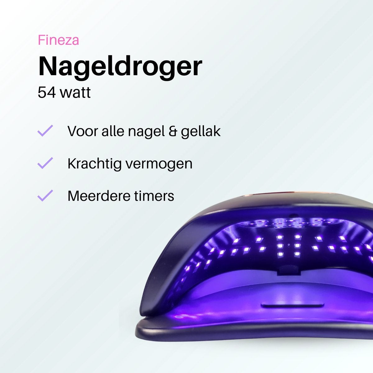Fineza Lampe UV pour ongles en gel - Séchoir à ongles LED - Séchoir à ongles pour vernis en gel - Lampe à ongles - Noir