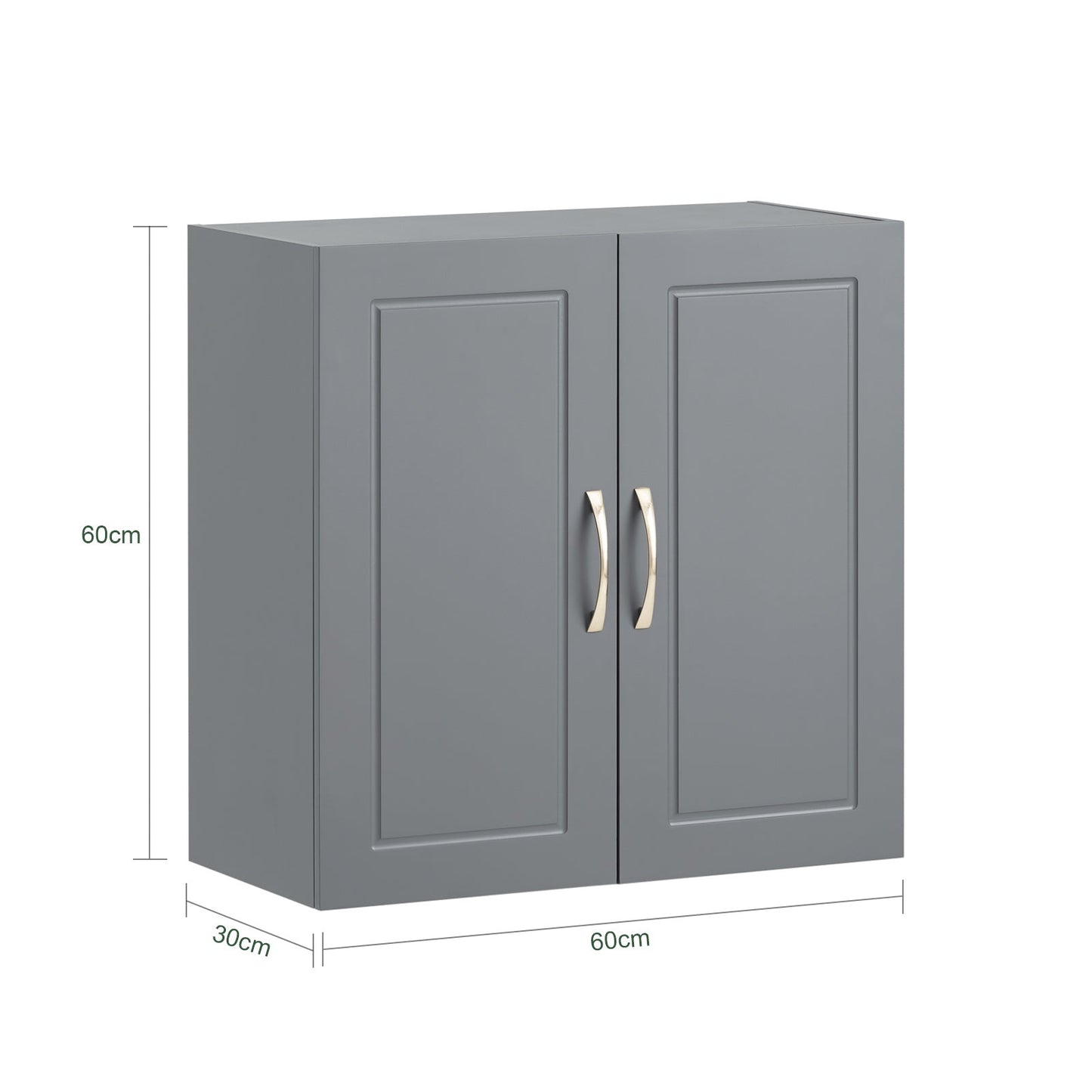 SoBuy Armoire murale 2 portes - 60x30x60 cm - Gris - Etagère réglable