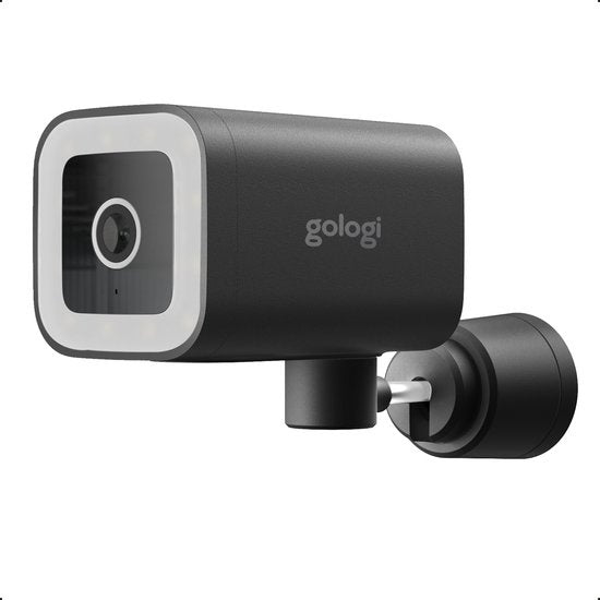 Gologi Premium Outdoor Camera - Caméra extérieure avec vision nocturne - Caméra de sécurité - Caméra de sécurité - 4MP - Caméra IP - Détection de son et de mouvement - Avec câble - Avec Wifi et App - Noir