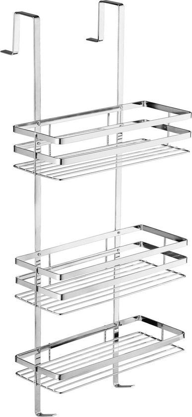 Tectake® - support de douche en acier inoxydable avec 3 paniers, suspension sans vis - 400714