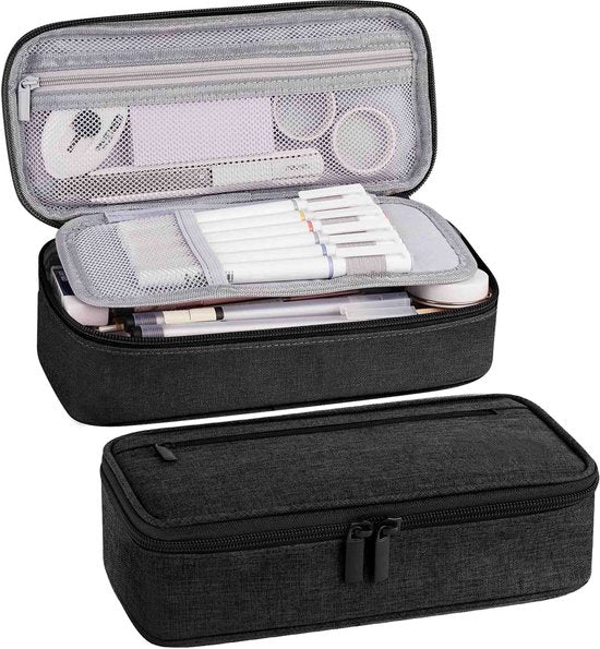 Diydash Etui - Trousse à crayons - Trousse scolaire - Grand Etui - Fournitures scolaires - Trousse Scolaire - Pour filles, garçons et adultes - Noir