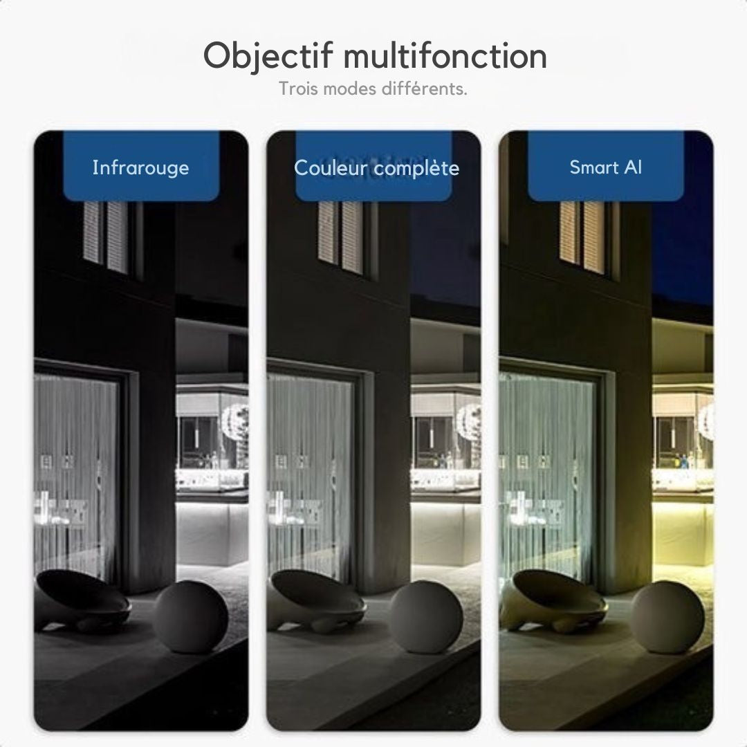 Caméra extérieure supérieure avec vision nocturne Gologi - sécurité - 3MP - Avec Wifi et App - Noir