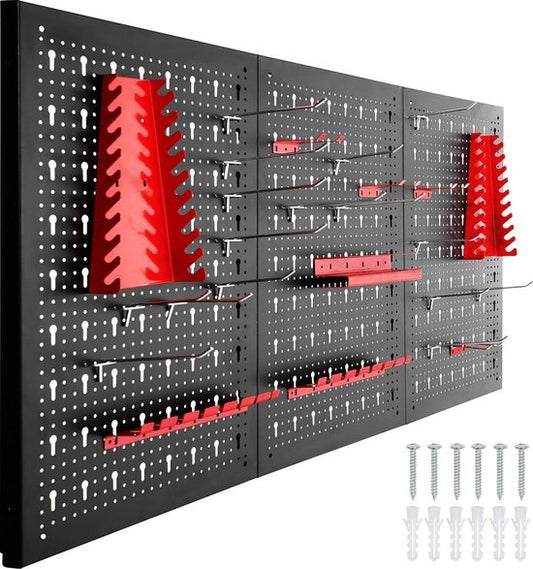 tectake® - Mur d'outils avec 25 crochets et supports - 403559