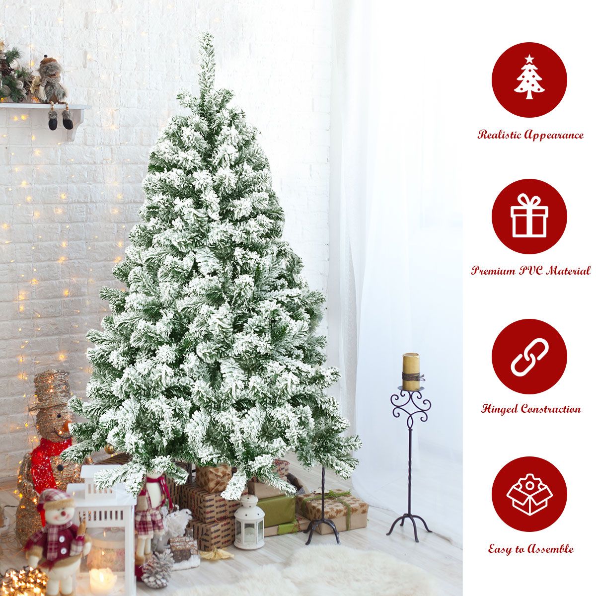 Coast Artificial Snow -Covered Christmas tree with metal stand and PVC -needles 135 cm
