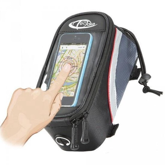 TecTake - Sacoche de vélo pour smartphone etc. noir rouge M 401608