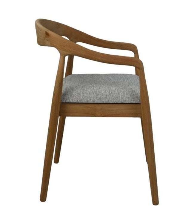 collection hsm - chaise de salle à manger modena - teck et gris - 55 × 41 × 78 cm