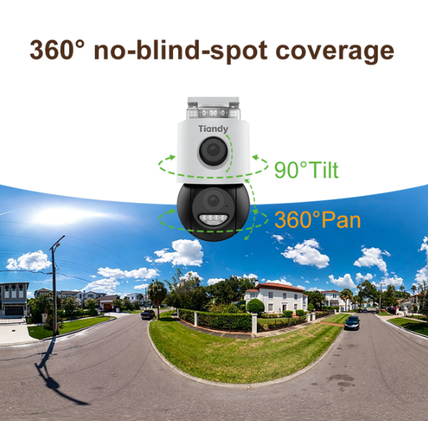 Caméra de sécurité Tiandy TD-H693N à double objectif - 210 x 160 x 160 mm - IP66