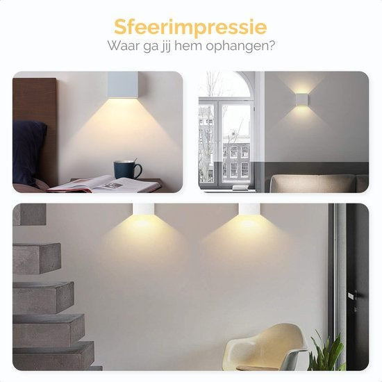 Applique murale - Goliving - Lampe cube LED 12W – IP65 étanche – Intérieur et extérieur – 10 x 10 x 10 cm