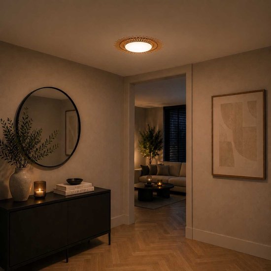 Plafonnier LED Ø 50 cm Liberty Bell - Lampe en bambou -