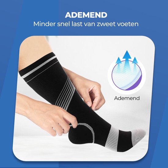 Roegaarden compression socks - chaussettes de compression - chaussettes de soutien - Taille 45-47 - Noir