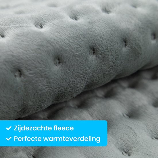 Auronic Coussin chauffant électrique - XXL - 60x30cm - Cou et épaules - Lavable - Coussin chauffant - Oreiller électrique - Gris