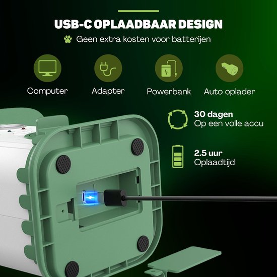 Vulpes Goods® Pets - Dispositif anti-aboiement à ultrasons - Dresseur de luxe - Rechargeable - Fonctionnement automatique - Pas de choc - Résistant à l'eau - Pour tous les chiens - Intérieur et extérieur - Portée de 15 m - 3 étapes - Anti-aboiement - Dres