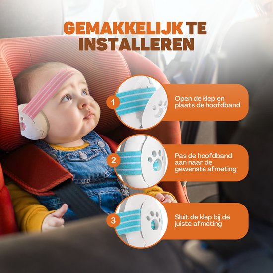 Vulpes Goods® BabyCare - Hearing Protection Kids PRO - Protège-oreilles certifié pour bébé - Convient aux bébés et aux jeunes enfants jusqu'à 36 mois - Réduction du bruit de 25 dB pour une protection auditive maximale - 3 bandeaux et un sac de transport i