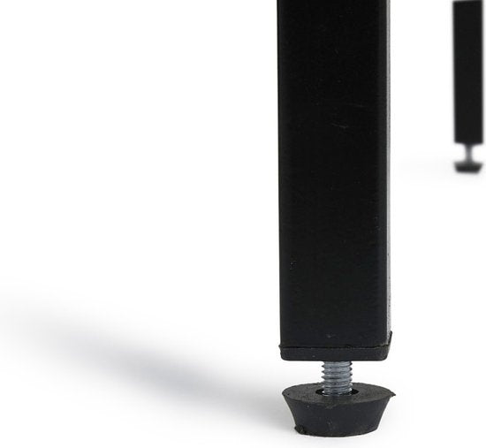 Lifa Living - Bureau industriel - Noir - Métal - MDF - avec base - Design épuré - 114 x 60 x 76 cm