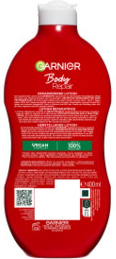 Lotion réparatrice Garnier Body Repair - Hydrate jusqu'à 24 heures - pour les peaux sèches et rugueuses - 400 ml