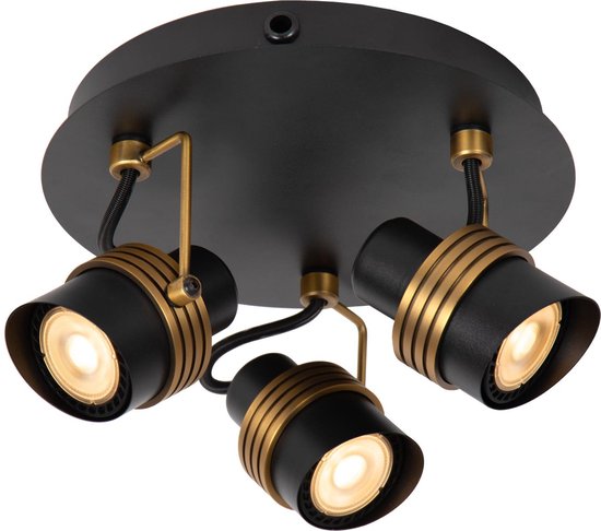 Lucide TUNDRAN - Spot de plafond (lampe de plafond) - Ø 21 cm - 3xGU10 - Noir