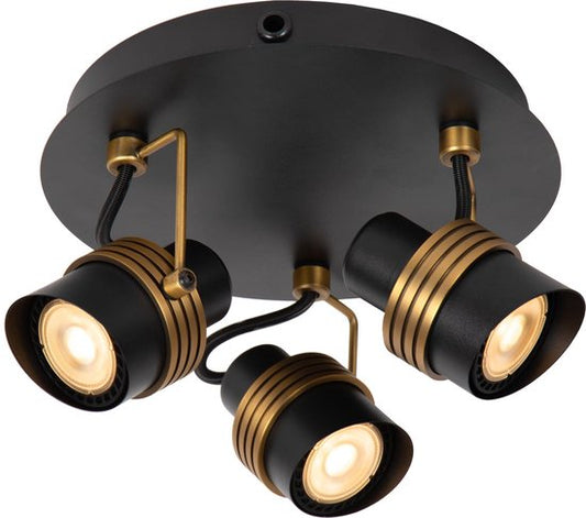 Lucide TUNDRAN - Spot de plafond (lampe de plafond) - Ø 21 cm - 3xGU10 - Noir