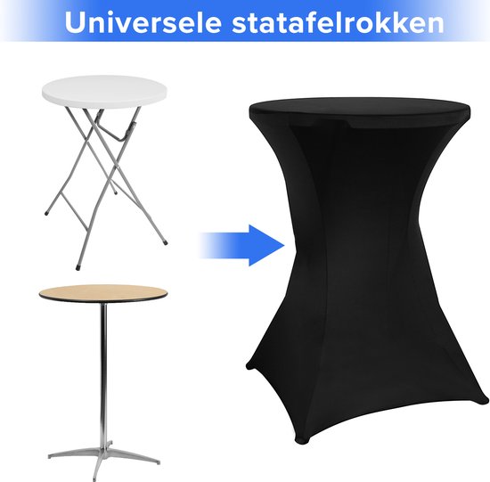 Saaf Ensemble jupe bartable - 2 pièces - ∅80-85 x 110cm - Housse bartable - Lavable et élastique - Noir