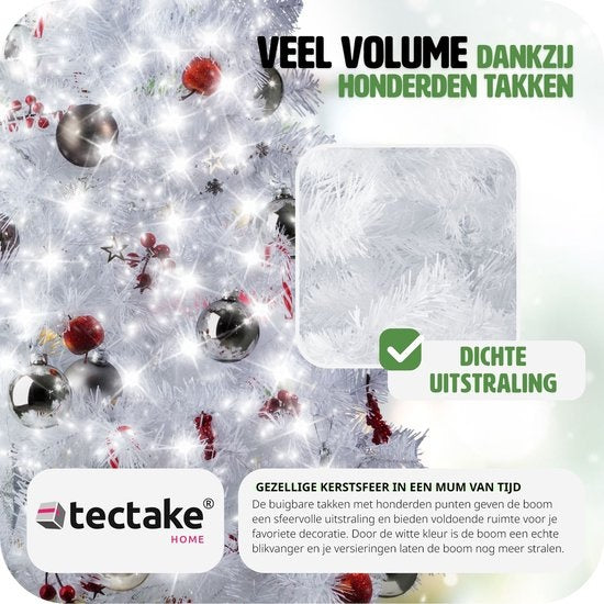 Tectake - blanc Arbre de Noël Artificiel - 180 cm - avec support - Arbre de Noël - Pin - 533 points - 402821