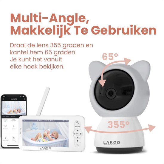 Lakoo BabyGuard Kitty Baby monitor - moniteur avec caméra ET application - écran partagé