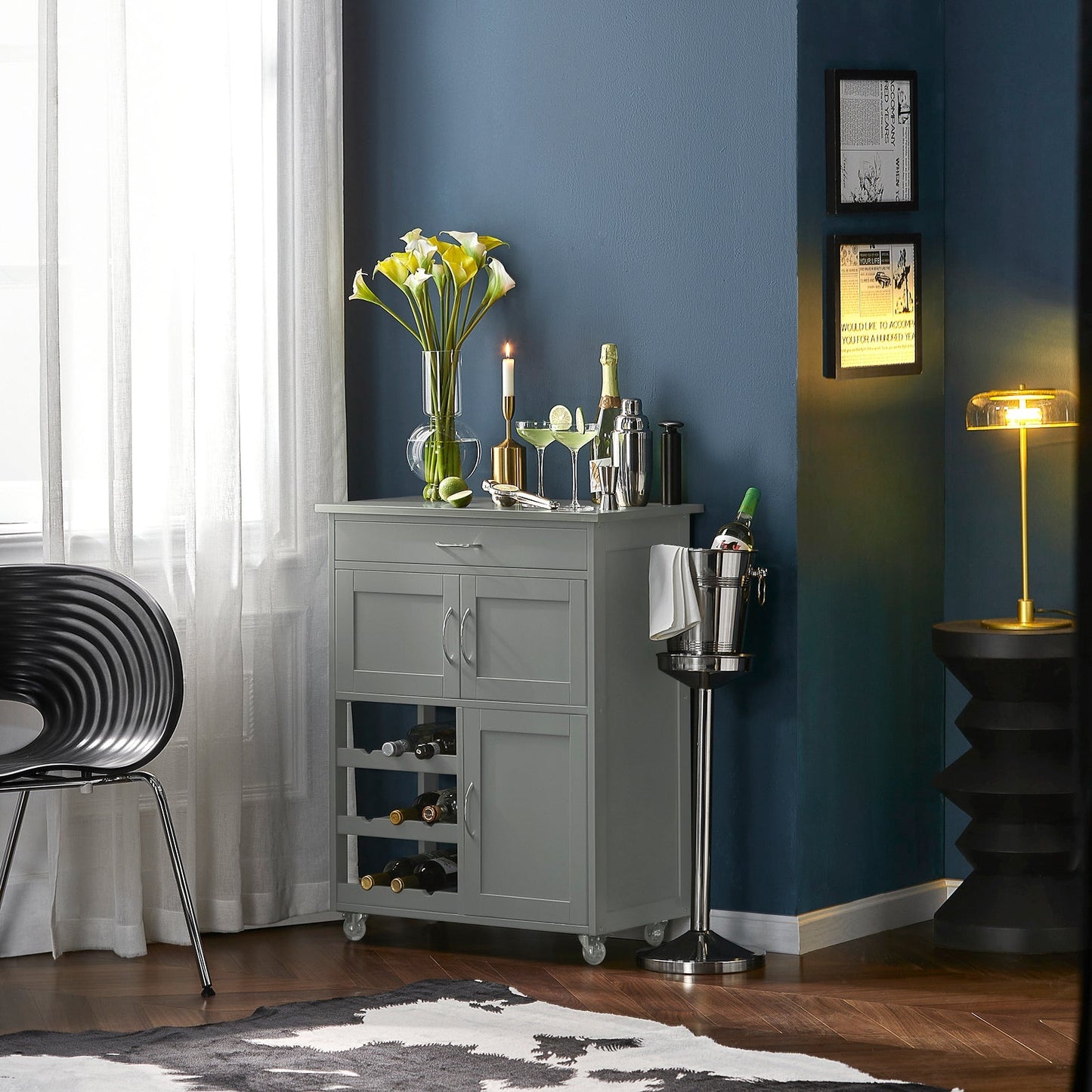 Desserte - SoBuy - Chariot de cuisine - Max. 60KG - 67 x 87 x 38 cm - Gris