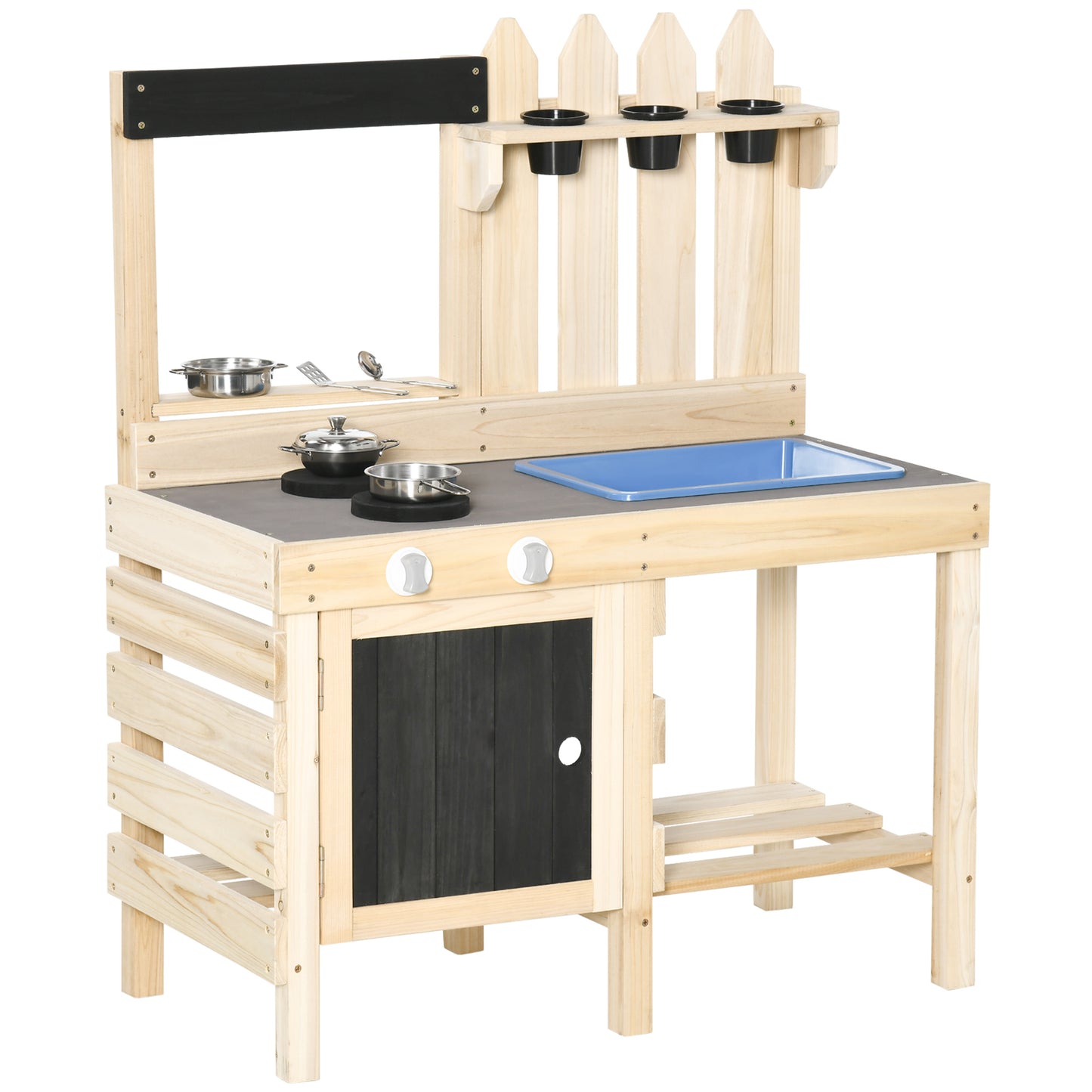 Cuisine pour enfants HOMCOM - Kitchenette complète avec accessoires - 82 x 30 x 85 cm - bois
