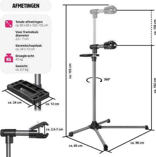 tectake - Support de montage e-bike - max. 45 kg - 400991
