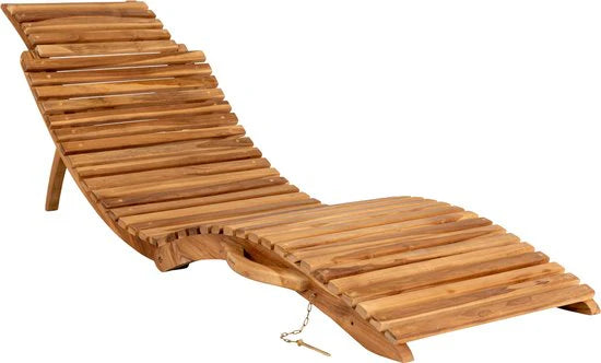 Chaise longue Arrieta en teck naturel