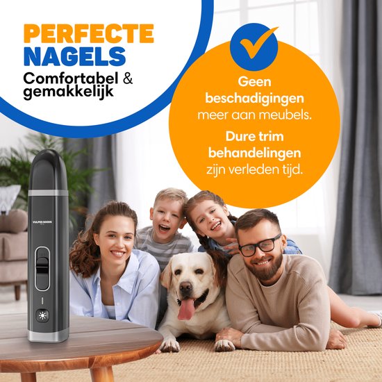 Vulpes Goods®Lime à ongles électrique pour la maison - Tête de lime en diamant - Rechargeable - Noir