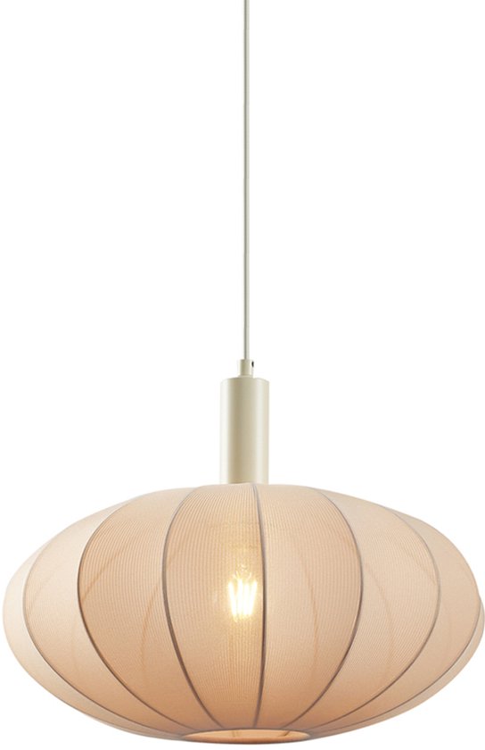 QAZQA bida - Suspension Japandi - 1 source lumineuse - Ø 42 cm - Beige - Salon | Chambre | Cuisine