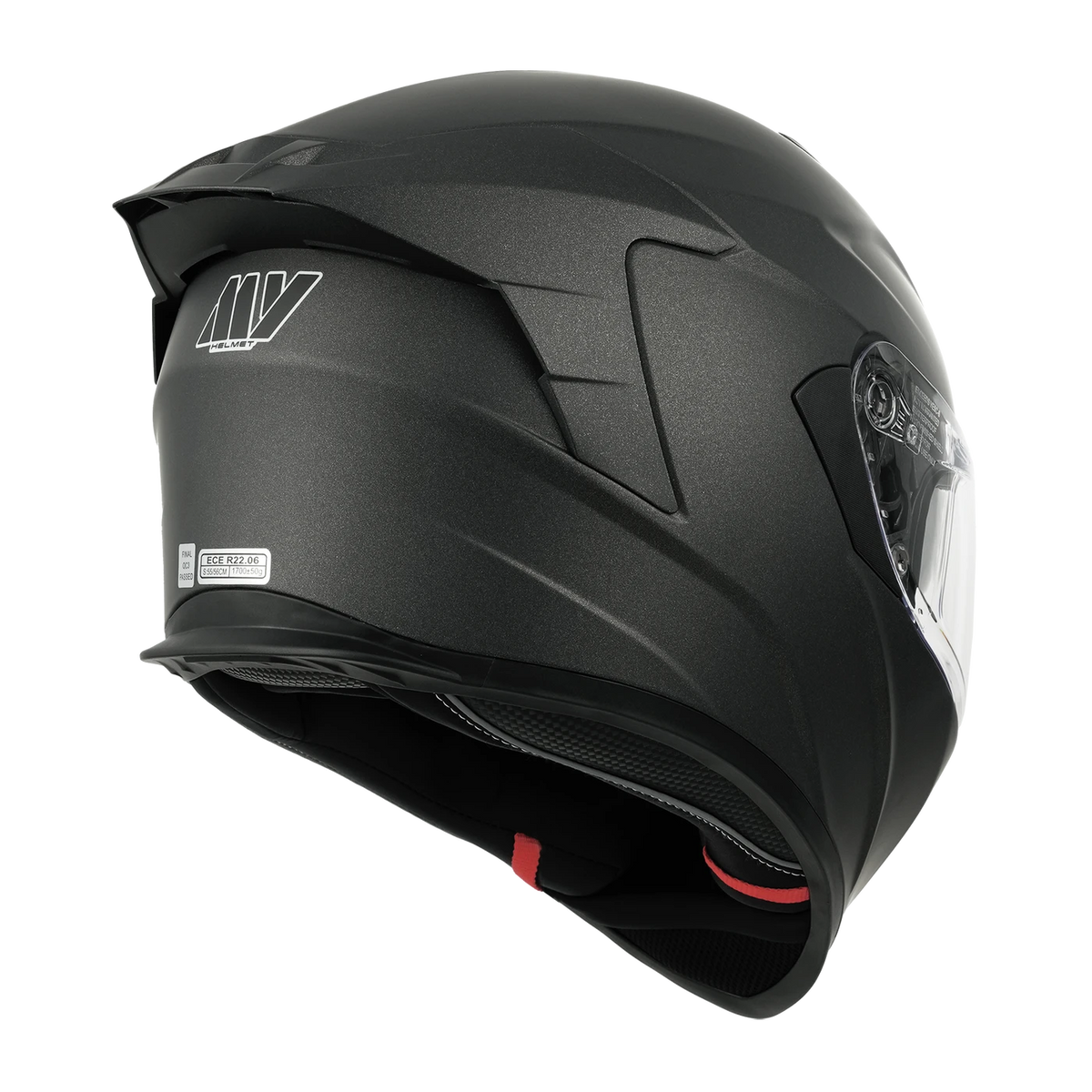 Casque intégral MY – Certifié ECE R 22.06 – Taille M – Titane mat et noir – ABS