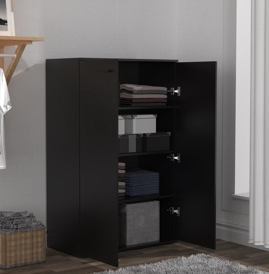 Armoire nursery - armoire de rangement pratique 120 cm de haut 4 compartiments de rangement
