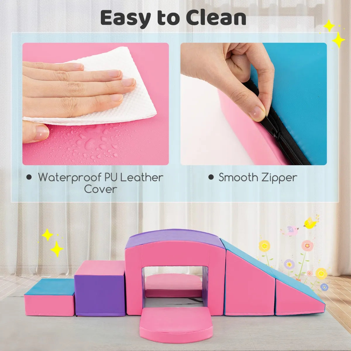 Coast Foam Blocks for Kids - 6 pièces - Purple/Pink