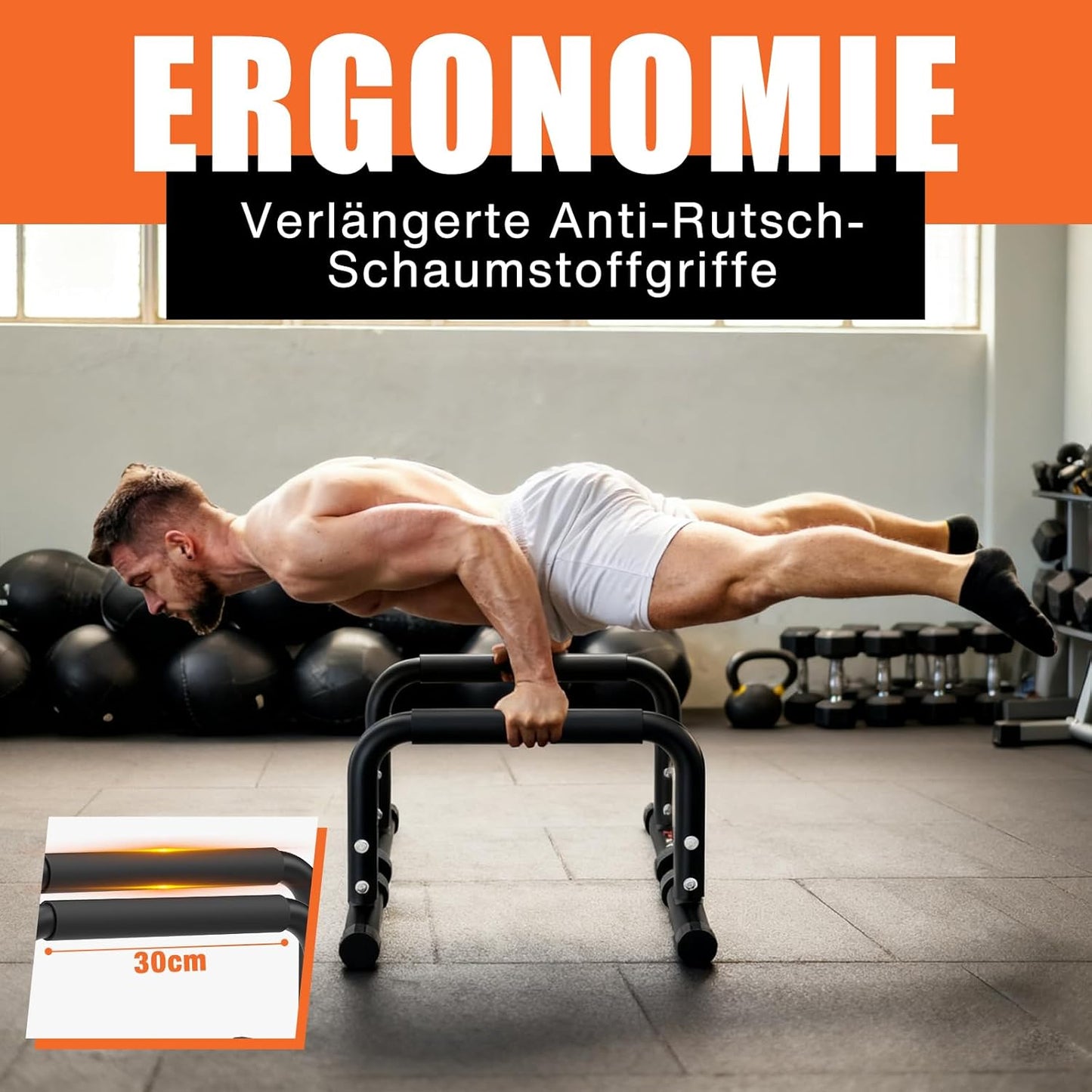 Barres de gymnastique DH Ftlife - Réglables - 2 pièces - Max. 200 kg - 30-35 cm