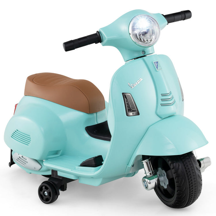 Motocyclette pour enfants Coast Vespa - Électrique 6 V - Avec LED et sons - Vert