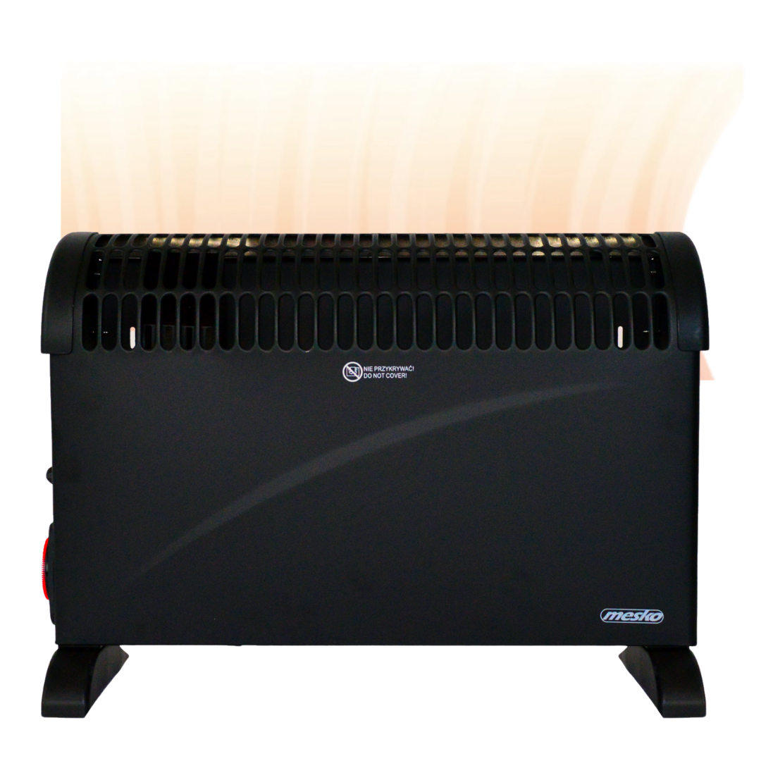 Convecteur Électrique Mesko - Thermostat Réglable & Minuterie 24H - Noir
