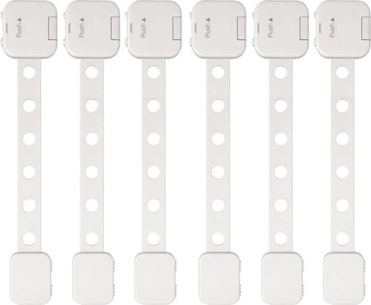 Nuvance Child Lock Cupboards - 6 Pieces - Protection des armoires - Protection des armoires pour les enfants - Babyproof - White