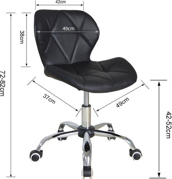 Chaise de bureau au design moderne - fauteuil de direction - hauteur réglable - noir