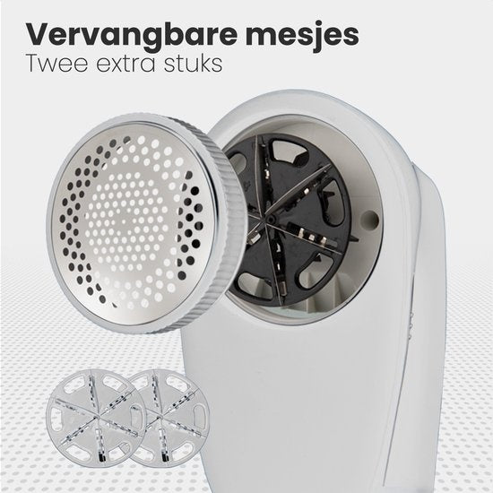 Auronic Electric Lint Remover - Sans fil - 2 accessoires supplémentaires - Blanc