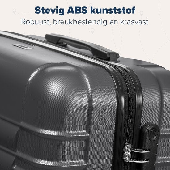 TRVLMORE Set de valises - 2 pièces - 38L (bagage à main) + 110L - Gris foncé