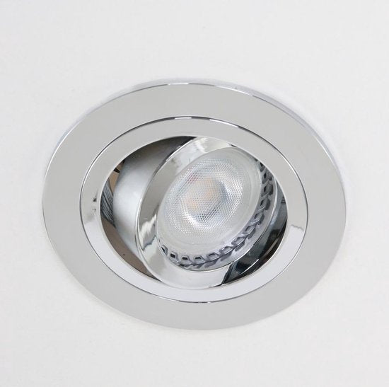 Spot encastrable Pelite 7304CH en chrome brillant, Ø 10 cm - Style moderne, orientable, adapté à un usage intérieur - Steinhauer, métal, électronique, plastique