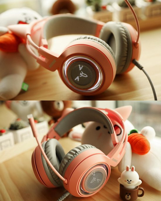 SOMiC G951S Pink Gaming headset - Casque d'écoute pour chat - Casque pour chat - Playstation, PC & Switch